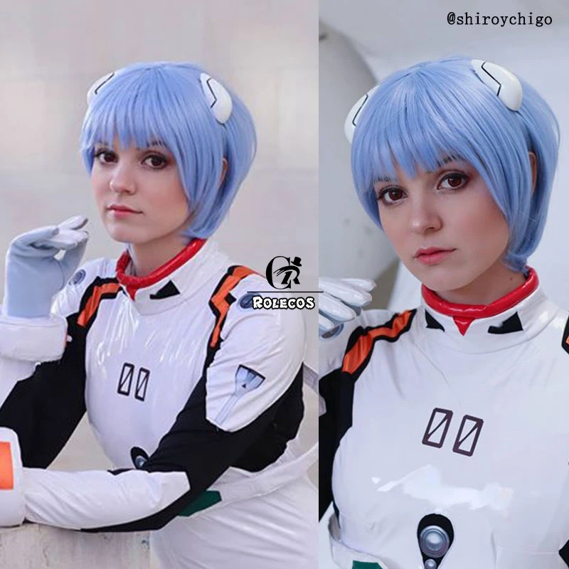 ROLECOS Ayanami Rei косплей парик Аниме EVA Косплей женский синий головной убор