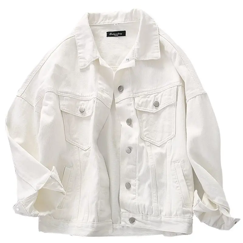 

2021 Vintage Denim Jacket Women Spring Autumn New Short Jacket Female Lapel Retro Cotton Loose Fashion Demin Coat for Woman