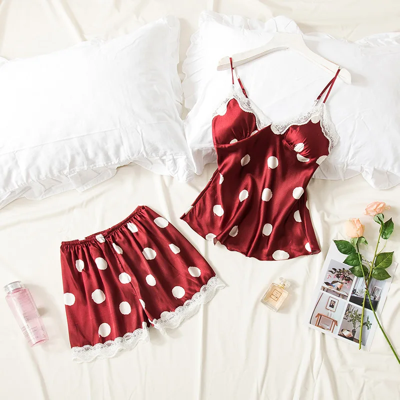 Женская пижама с v образным вырезом белая кружевная Пижама без рукавов комплект