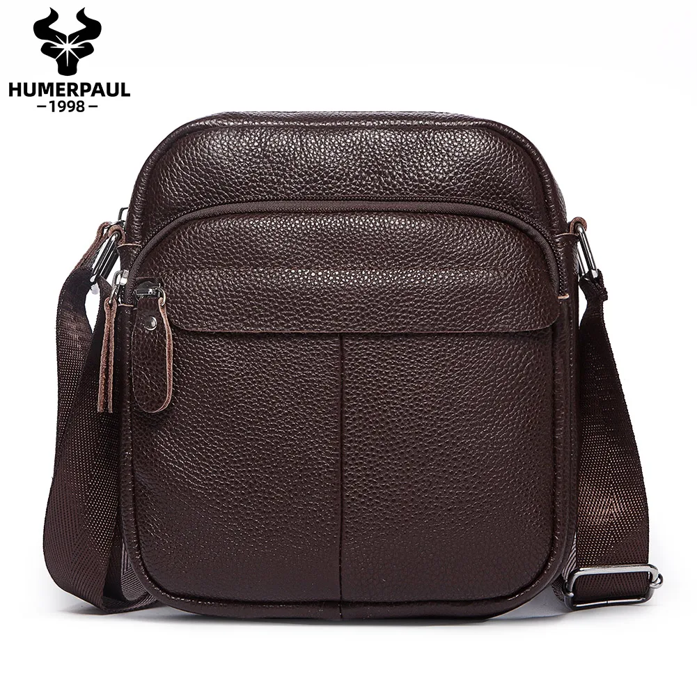 

New Fashion Men's Bag Cowhide Leather Casual Shoulder Bag Retro Male Travel Messenger Bag Top Quality Crossbody Bolsas Bags