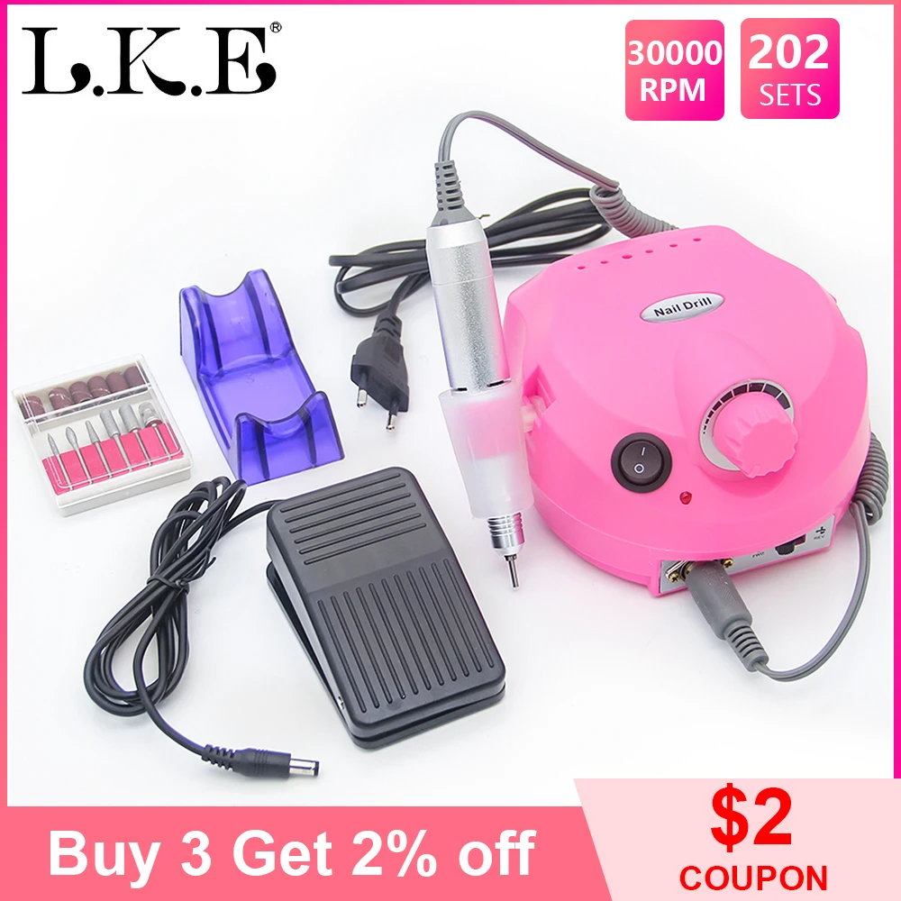 Электрическая пилка для ногтей аппарат маникюра педикюра набор с резцом LKE 30000