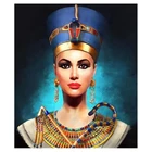 Королева Нефертити Египет камни в форме ромба круглый бриллиант вышивка Алмазная вышивка крестиком на рисунке, мозаичная картина комплекты, украшение для дома FC574