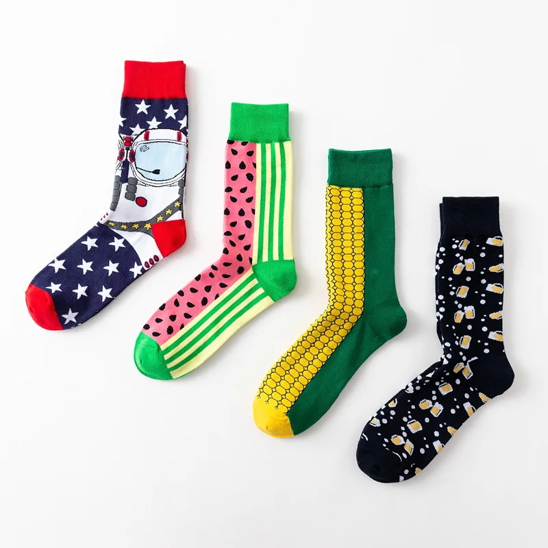 

European and American Men's High-tube Personality Cotton Socks Fashion Colorful Couple Socks Happy Socks