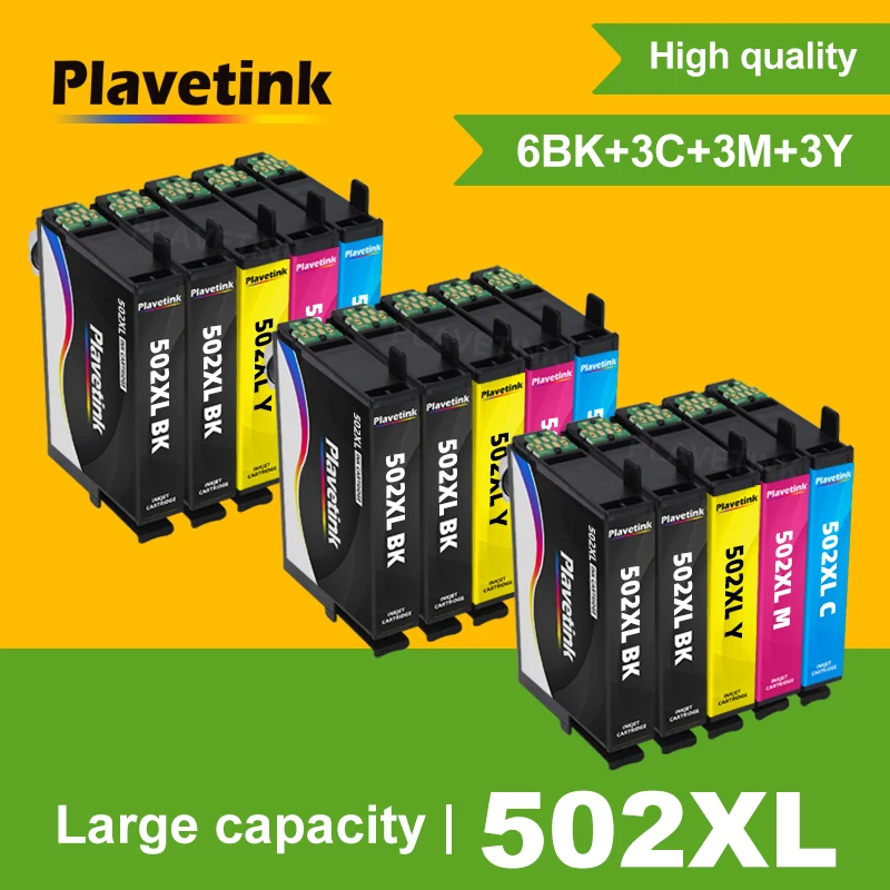 

Plavetink совместимый чернильный картридж для принтера EPSON 502 T502 XL Expression Premium XP5100 XP5105 & Wrokforce wf-2865 wf-2860 принтер