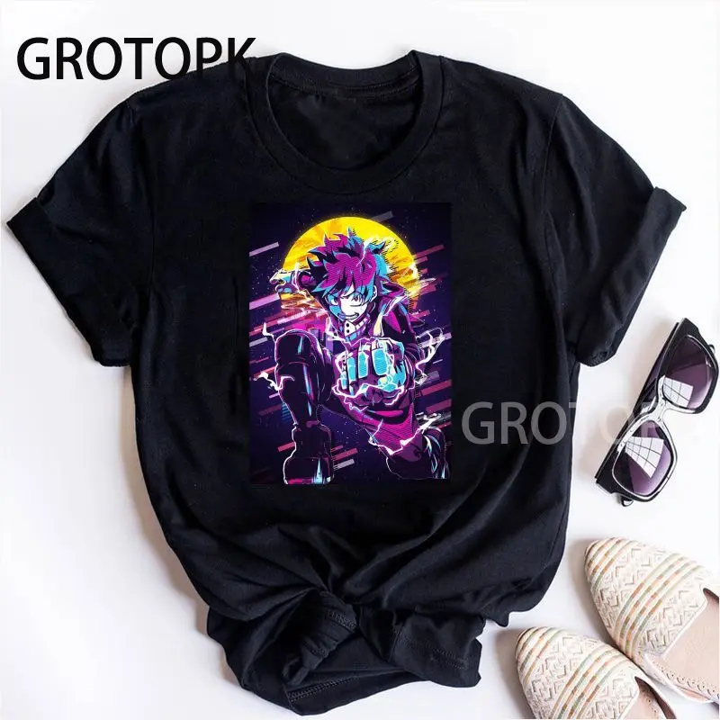 Моя геройская Академия мидория изюку модные футболки забавный винтажный топ с