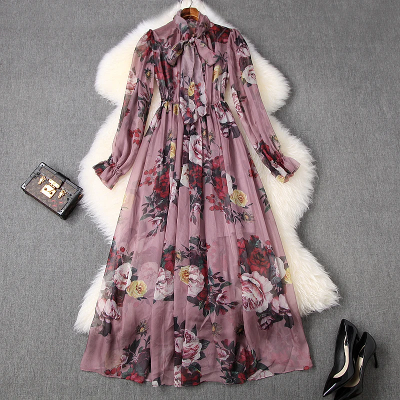 2020 Новинка Наивысшее качество сезон весна Изящные женские шифоновое платье с