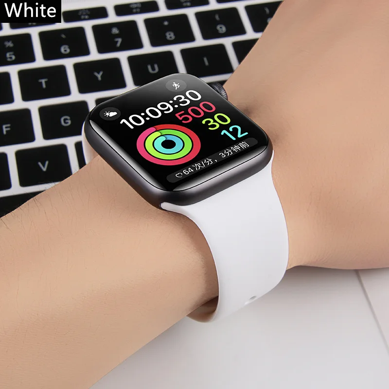 Silicone Strap For apple Watch band 44mm 40mm 38mm 42mm 40 44 mm smartwatch Rubber bracelet watcband for apple watch 6 5 4 3 se