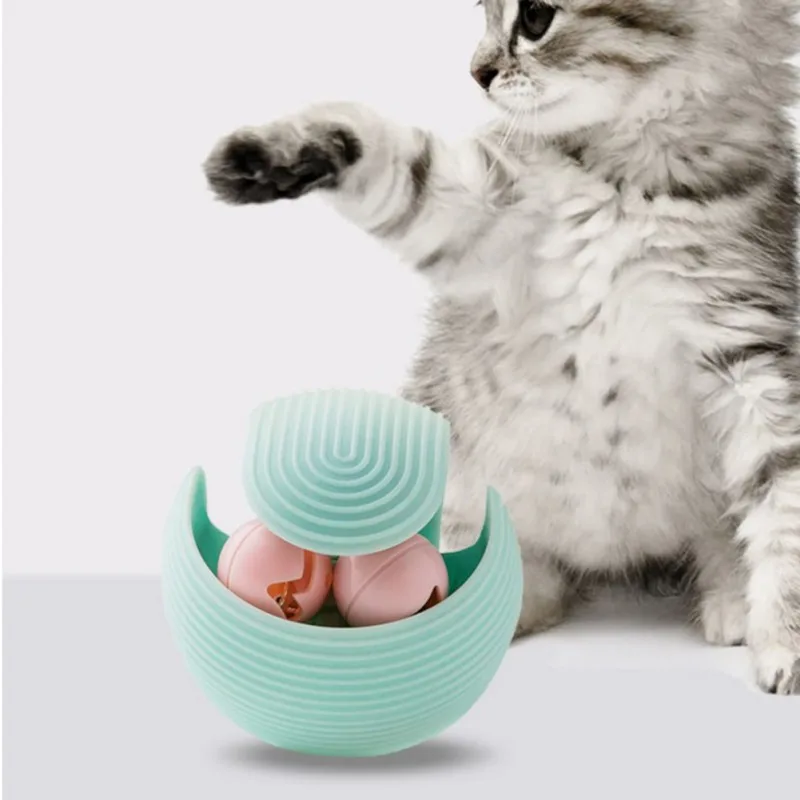 

2 Pcs Cute Interactive Cat Toy Ball Cat Toys with Catnip Bell for Indoor Cats for Kitten Rolling Hide and Seek Hunt Toy
