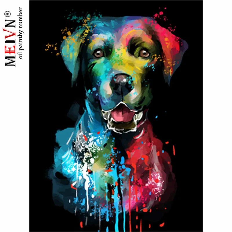 Meivn сделай сам масляная живопись по номеру комплекты шотландская висячая голова