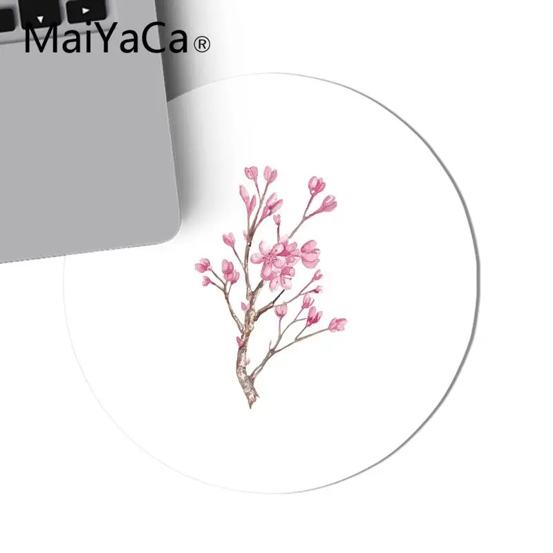 Игровой коврик для мыши MaiYaCa с цветами сливы и маленькой птичкой 22x22 см|Коврики