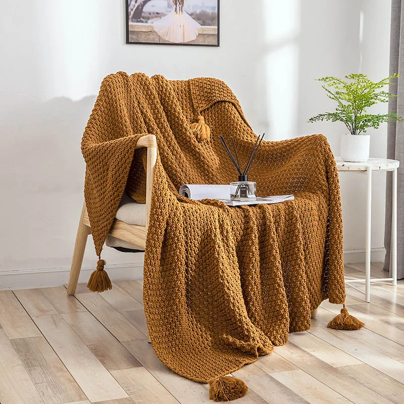 

Kids Infant Home Bed Blankets Bedspread Journey Hiking Furniture Covering with Tassel