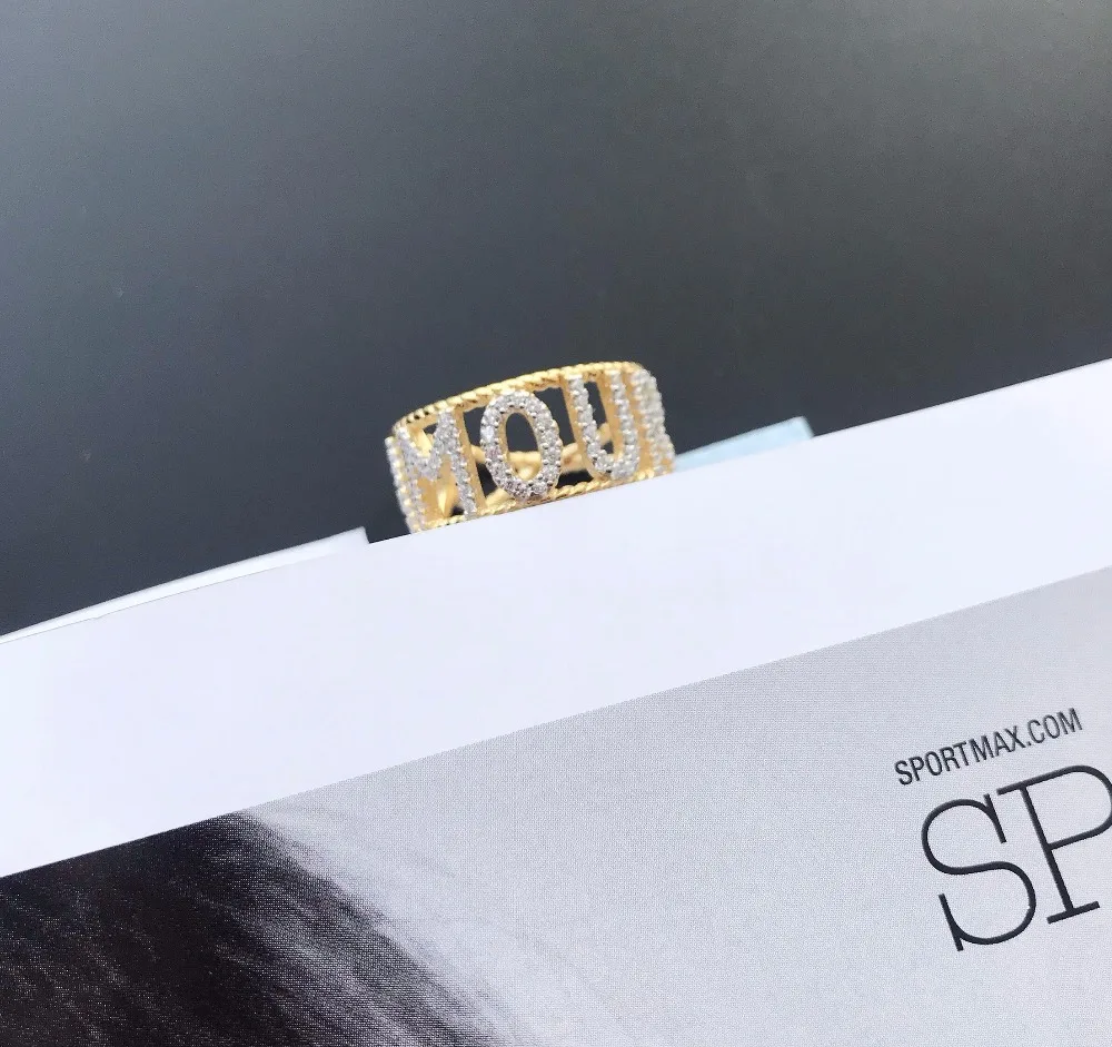 Новое Открытое платье в форме буквы любовь кольцо цвет золотистый для женщин и