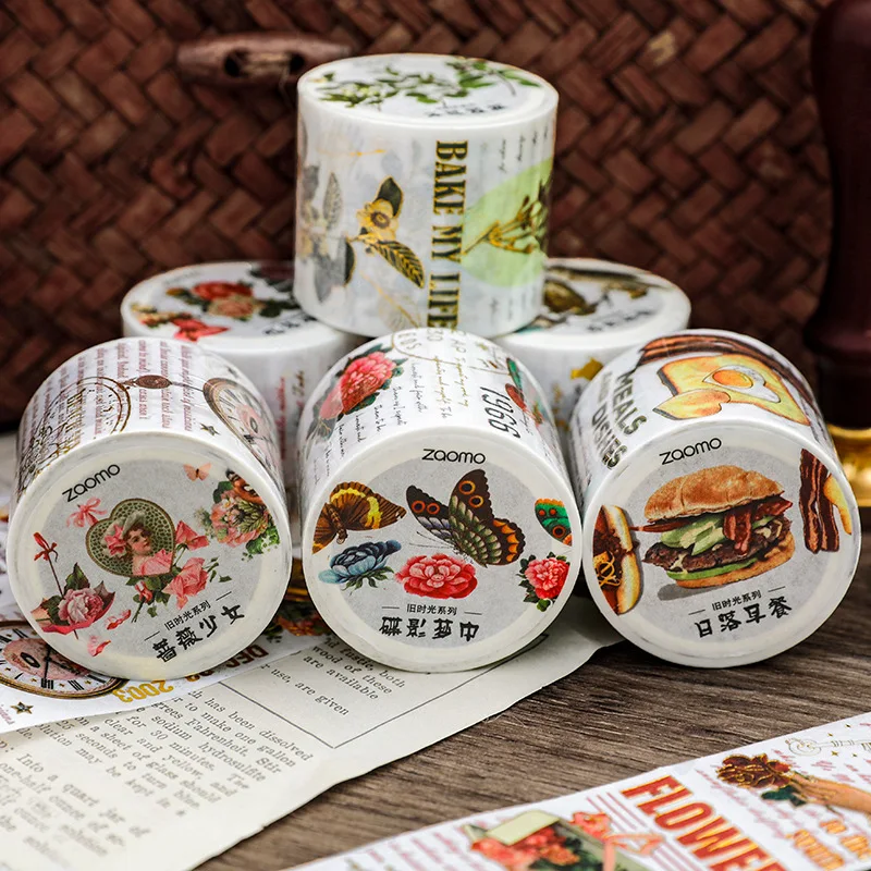 Винтажная бронзовая Васи лента Маскировочная в стиле ретро с изображением