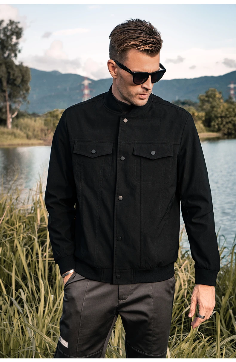 

2021 new casual Euro American baseball collar men's coat simple spring and autumn top