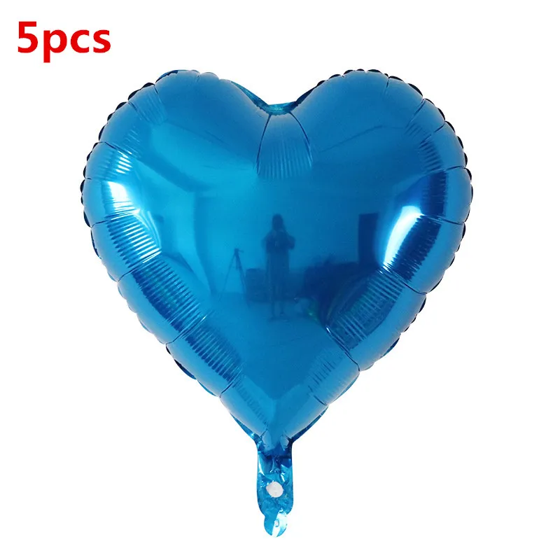 18inch blue heart 12 дюймов металлические хромированные латексные шары корона с надписью «Happy Birthday», воздушные шары со звездами на свадьбу, день рождения, Детские вечерние украшения - Цвет: 18inch blue heart