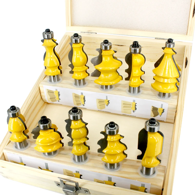 Wooden Box Packing LA VIE 10 шт. 12 мм 1/" хвостовик архитектурная Лепка фрезы Набор обсадная база ЧПУ линия деревообрабатывающие фрезы Торцевая мельница MC03061 - Длина режущей кромки: Wooden Box Packing