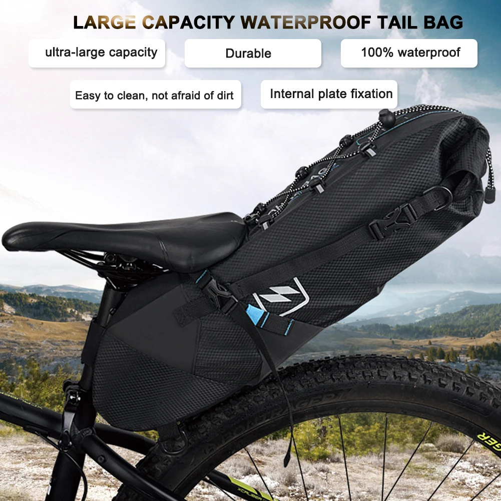 

Велосипедная водонепроницаемая сумка-седло, светоотражающая вместительная Складная задняя Сумка для горных велосипедов, багажник