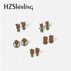 2021 Новое поступление, милые растения Грут в цветочном горшке, эпоксидная смола, ручная работа, ювелирные изделия, акриловые серьги-гвоздики