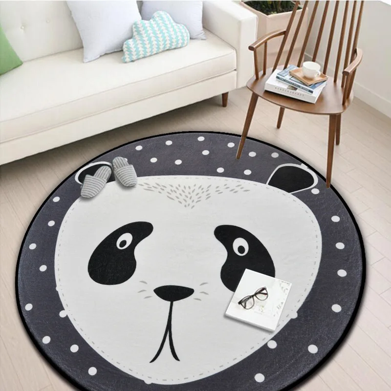 

Dots on White Background Animal round Carpet Bedroom Living Room Tea Table Hanging Basket Garden Carpet Room Computer Chair Mat