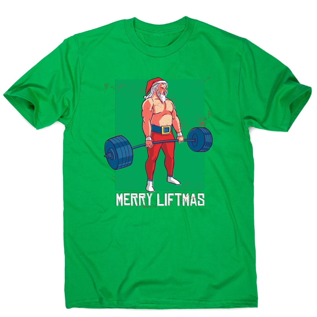 Веселая Рождественская футболка для спортзала Мужская забавные дизайнерские