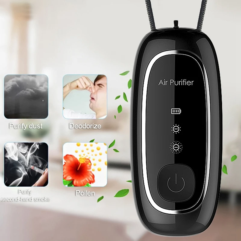 

2 Pcs Hanging Neck Air Purifier Fashion Personal Wearable Purifier Mini Portable Negative Ion Generator