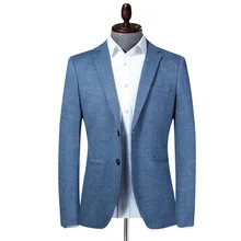 Men Blazer New Men's Slim Fit Turndown Collar Suit Jacket Business Style Fashion Office Male Dress Blazers (1)