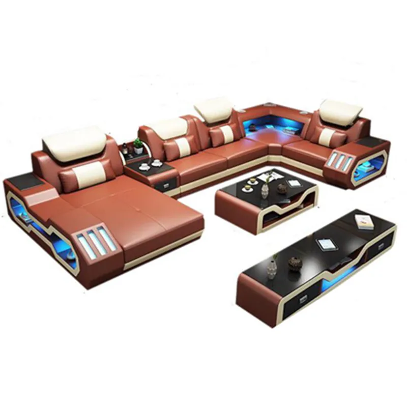 Диван в стиле ретро из натуральной кожи диван для гостиной|Наборы гостиной| |