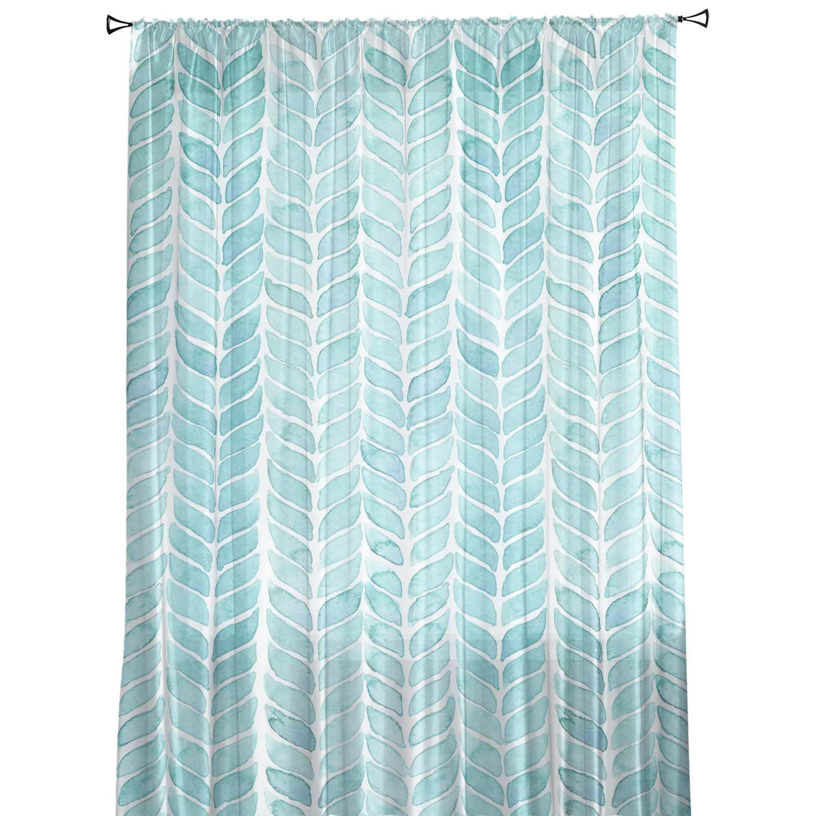 Синие акварельные прозрачные шторы оконные для гостиной спальни жалюзи детской