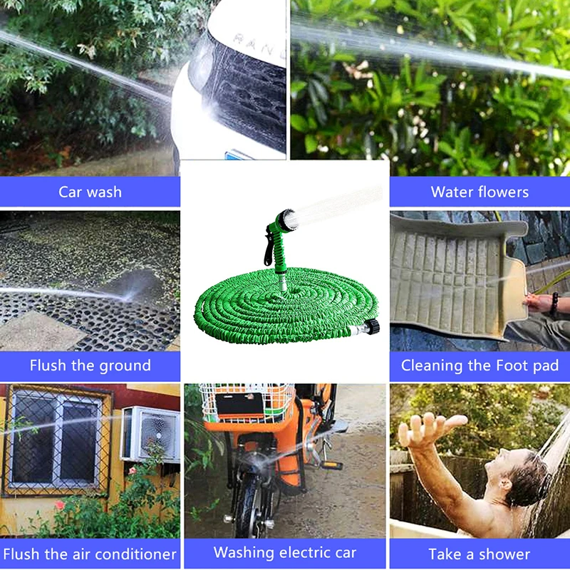 Растяжимый садовый шланг расширяемый гибкий водяной пластиковый пистолет