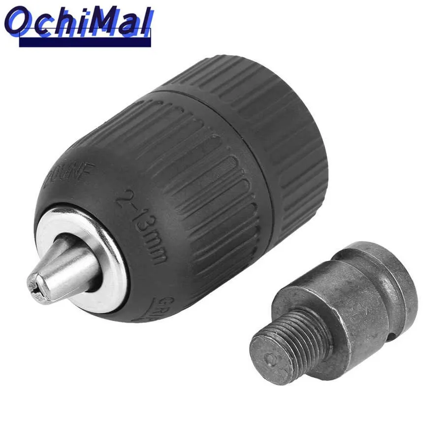

2-13mm Keyless Drill Chuck 1/2inch 20UNF with 1/2inch Chuck Adaptor for Impact Wrench Conversion
