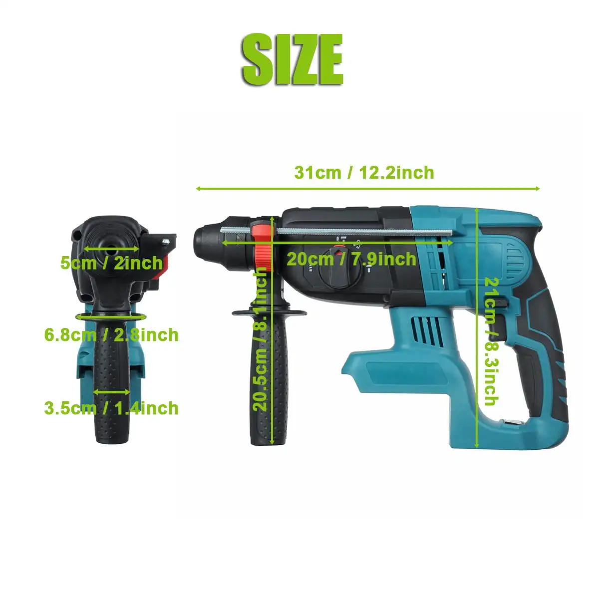 

18V 4 Functions Electric Brushless Cordless Rotary Hamer Drill Rechargeable Hamer 27mm Impact Drilll For 18V Makita Battery