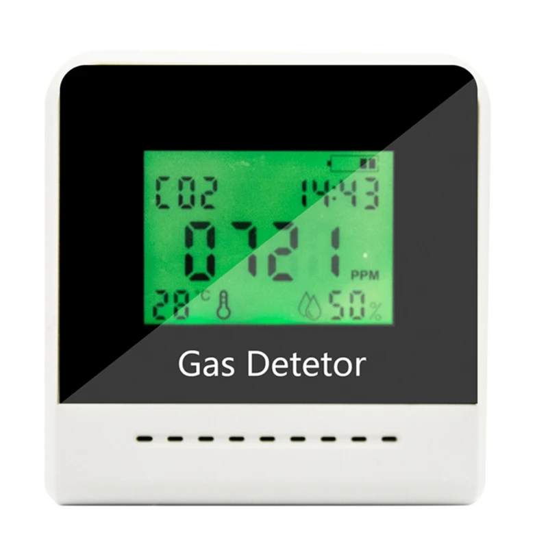 

CO2 Meter with Clock Gas Carbon Dioxide Detector Temperature Humidity Sensor