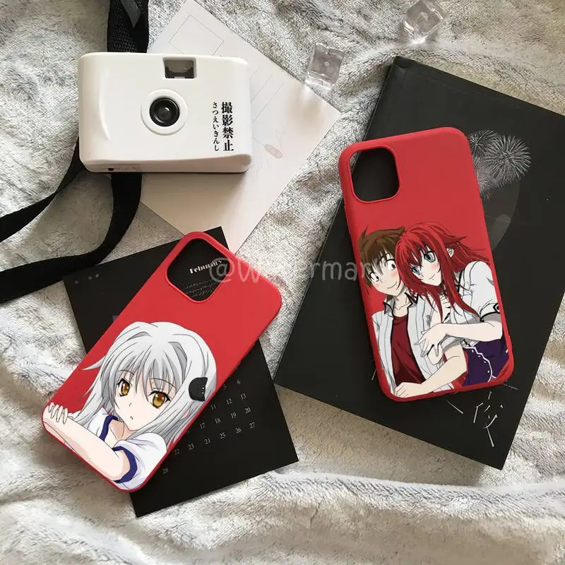 

High School DxD Phone Case For IPhone 7 8 6 6s Plus Xr X Xs 11 12 13 Pro Max Mini Red Candy Colors Cover Coque