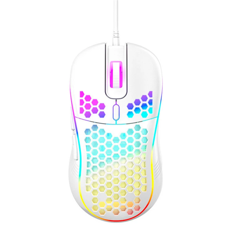 Highend Lightweight USB Wired RGB Gaming Mouse 7200DPI Honeycomb Shell Ergonomic For Computer PC Desktop Black White Pink New