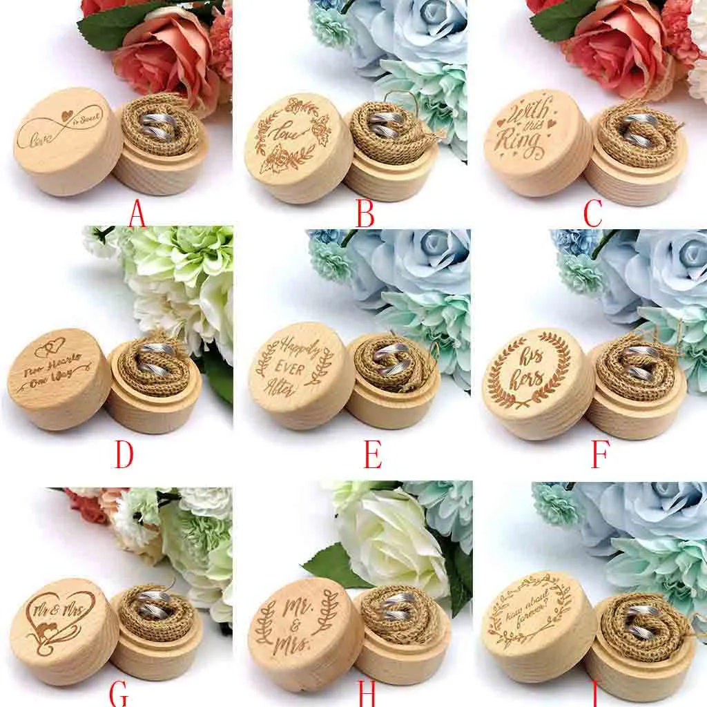 Персонализированные деревенские Свадебные деревянная коробочка для кольца