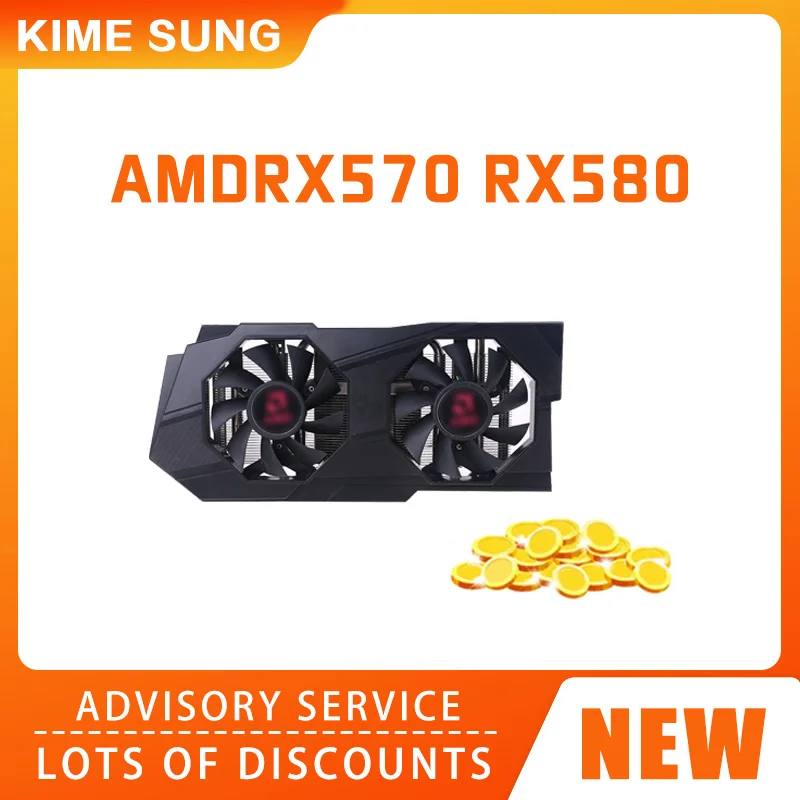 Новый высококачественный Вентилятор охлаждения графической карты AMD RX570 RX580 RX588 с