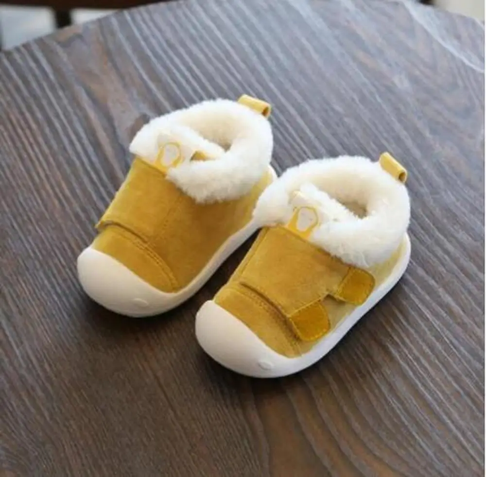 Зимние ботинки для младенцев обувь первых шагов Нескользящие Детские мальчиков