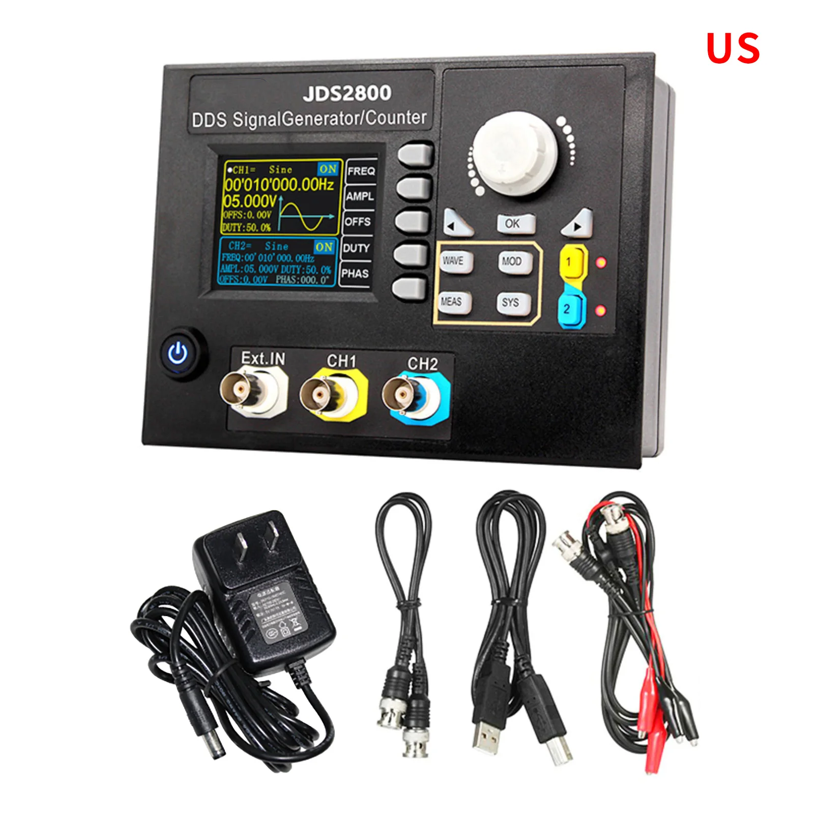 

Генератор сигналов JDS2800 15 МГц с функцией DDS, Двухканальный измеритель частоты с цифровым управлением, генератор импульсов произвольной форм...
