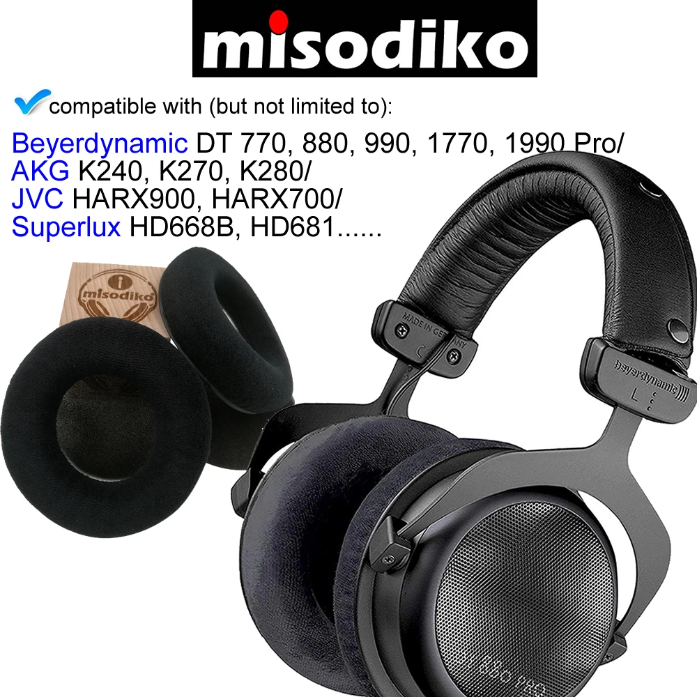 Сменные амбушюры misodiko для AKG K240 K270 K280 Beyerdynamic DT770 DT880 DT990 Sennheiser HD215 Hifiman|ear pad cushions|denon