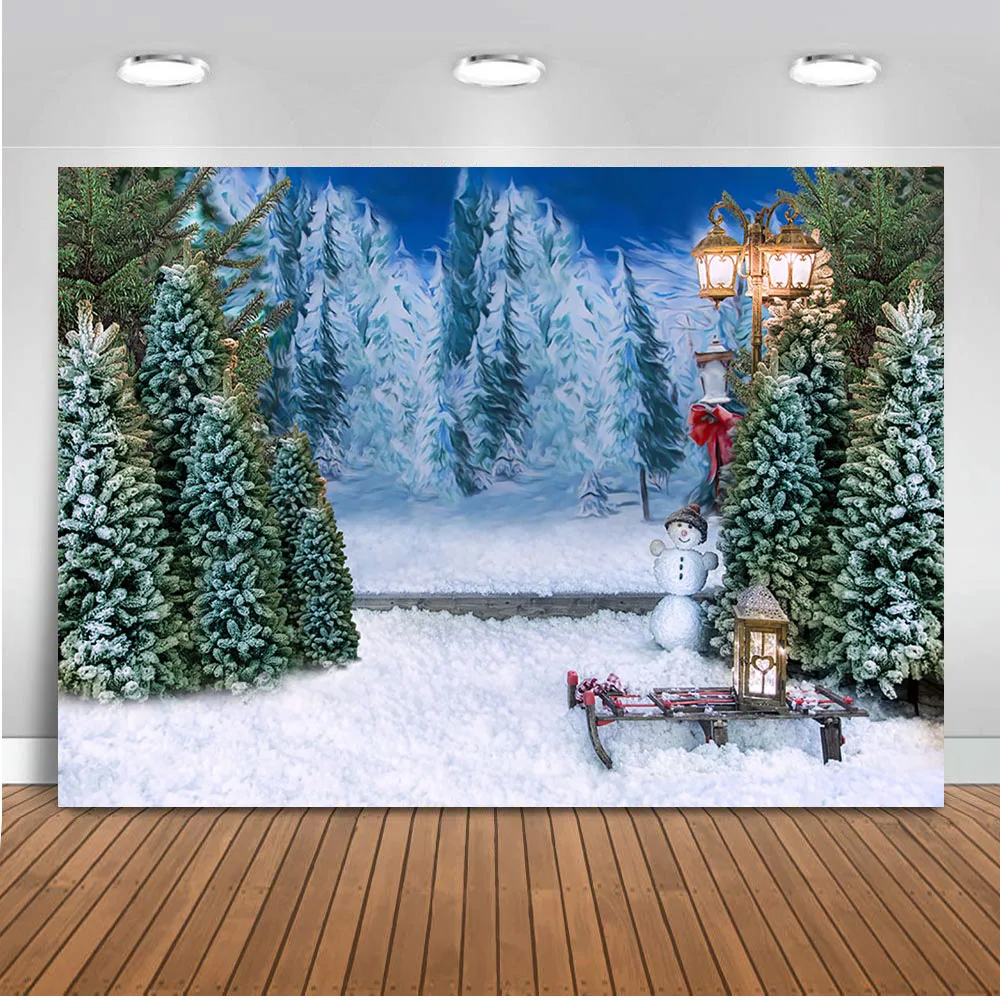 

Photography backdrop christmas background for photo studio winter snowflake landspace pine backdrops portrait vinyl party banner