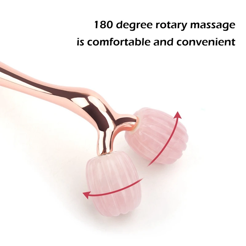 

Jade Roller 360 Rotate Thin Face Body V-Shape Massager Wrinkle Remover Facial Massage Tool 3D Roller Massager Rose
