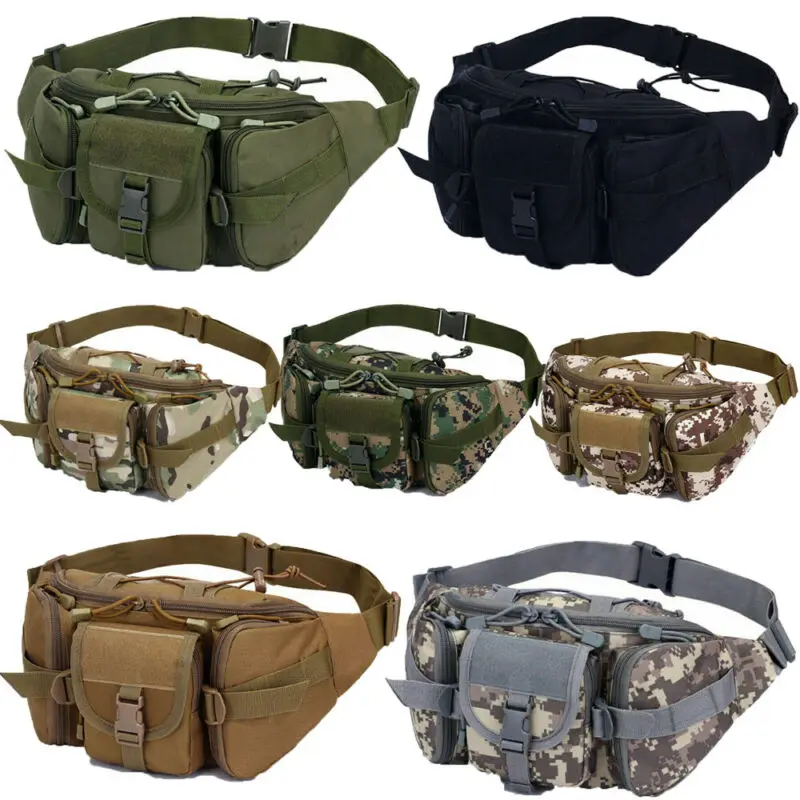 

Mens Military Cycling Waist Fanny Pack Bum Belt Bag Pouch Travel Hip Purse New