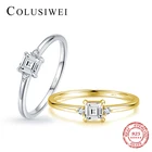 Кольцо женское из серебра 925 пробы, с изумрудной огранкой