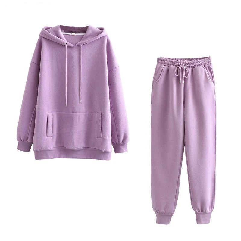 

2021 Autumnx Winter men tracksuit thick fleece 100% cotton suit 2 pieces sets hoodies sweatshirt and pants suits clothes