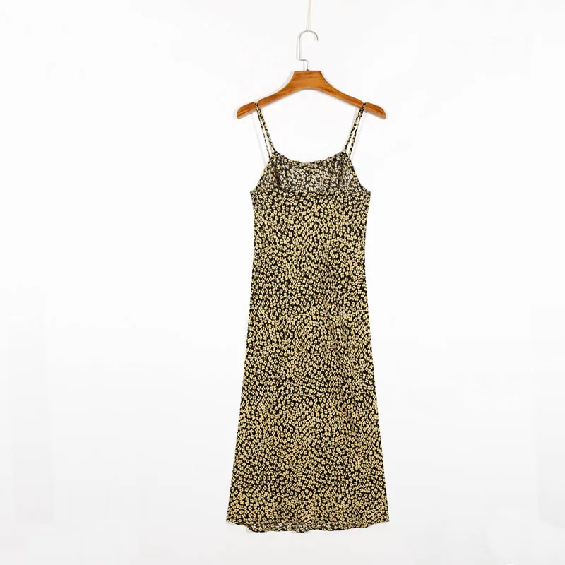 

Summer women's dress casual flower print slim strap dress Vestidos