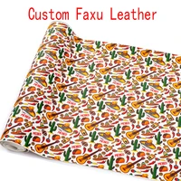 custom logo design printed faux synthetic leather a4 2230cm for fabric diy crafts material