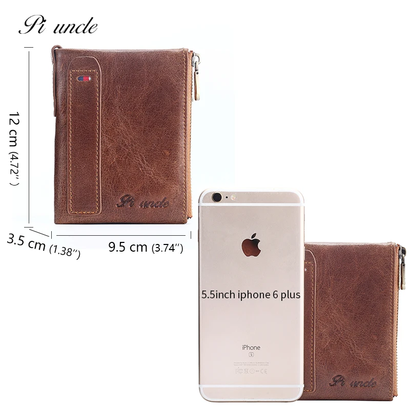 Модные мужские кошельки PI UNCLE из натуральной воловьей кожи мужской кошелек умные