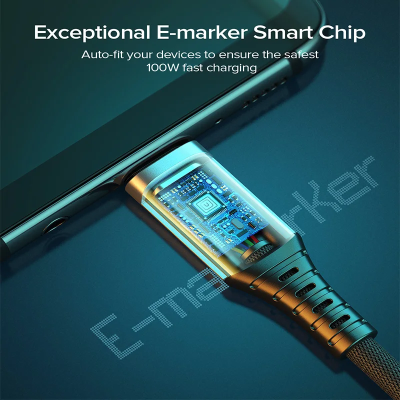 Кабель INIU PD 100 Вт с USB C на Type для быстрой зарядки зарядное устройство телефона шнур