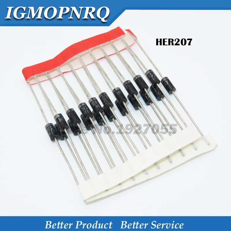 100 шт./лот HER207 HER207 выпрямительный диод 800v2a DO-15, оптовая продажа DIP Электронных Компонентов