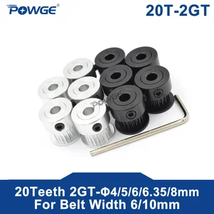 Зубчатый шкив POWGE 20 tooth GT 2GT 2M, отверстие 4566.358 мм, ширина 6 мм 2MGT GT2, синхронный шкив 20 зубцов 20 T